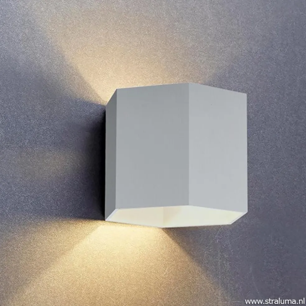 Aluminium wandlamp 6-hoek up+down
