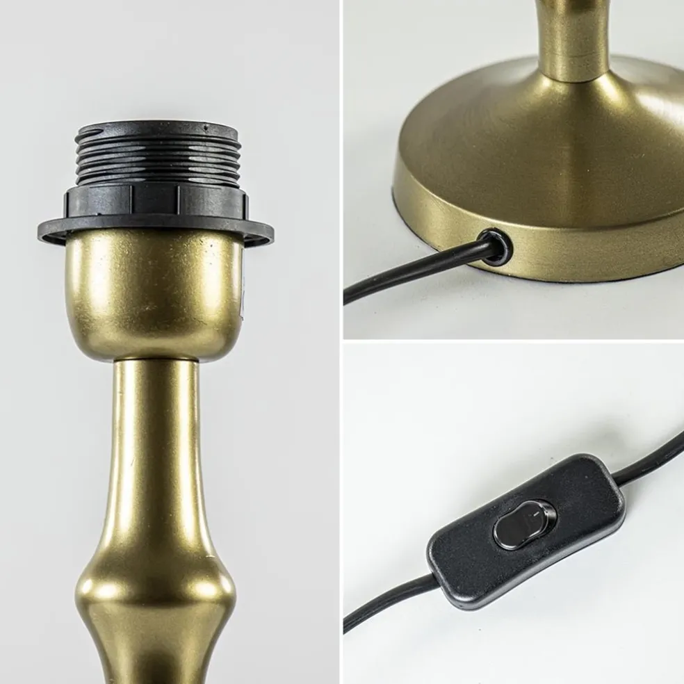 Antiek bronzen lampvoet Semut exclusief kap