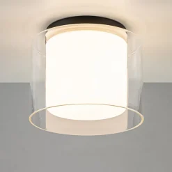 Badkamer plafondlamp helder met opaal glas IP44
