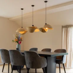 Bamboe hanglamp schelp 50 cm