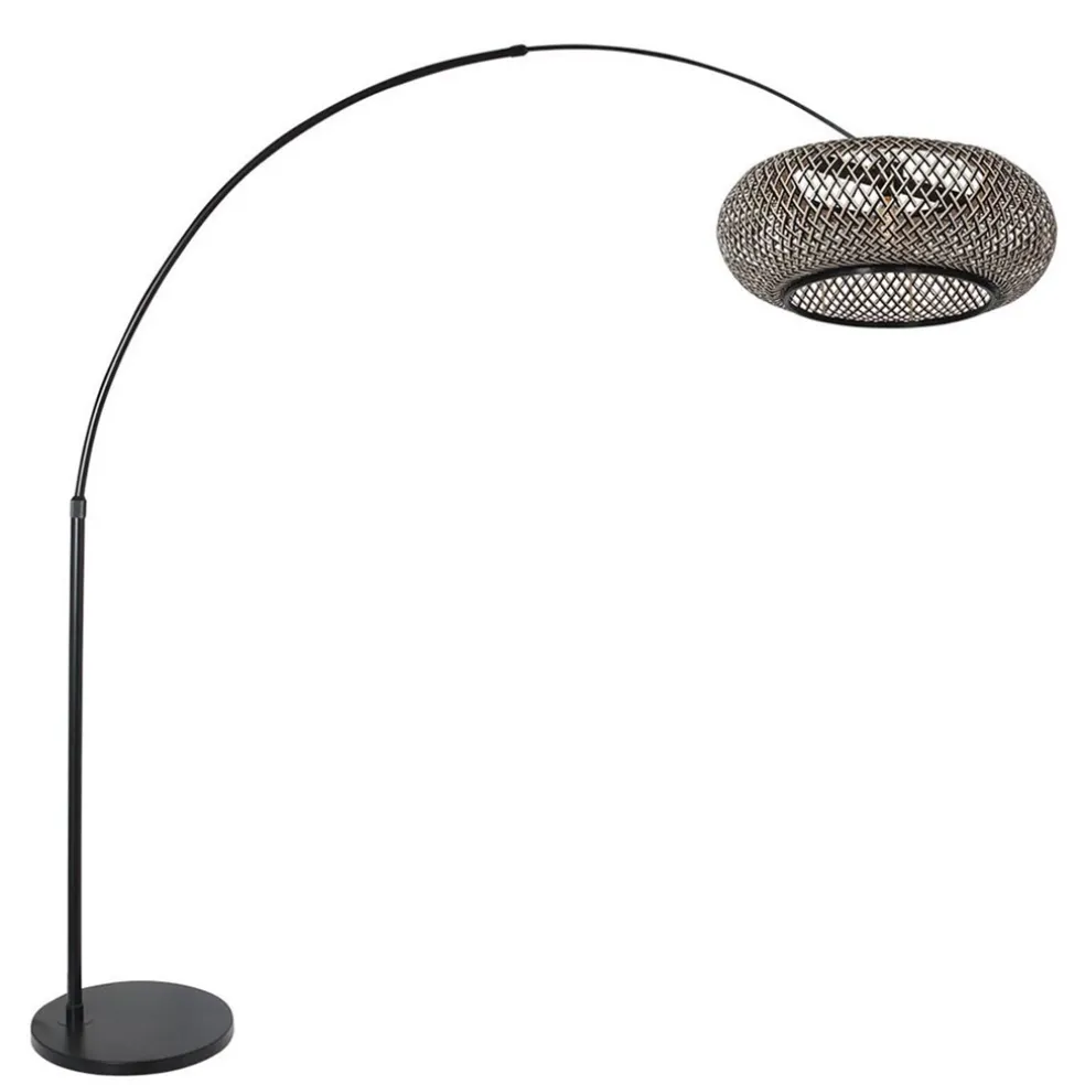 Bamboe kap rond 60x25 cm exclusief booglamp