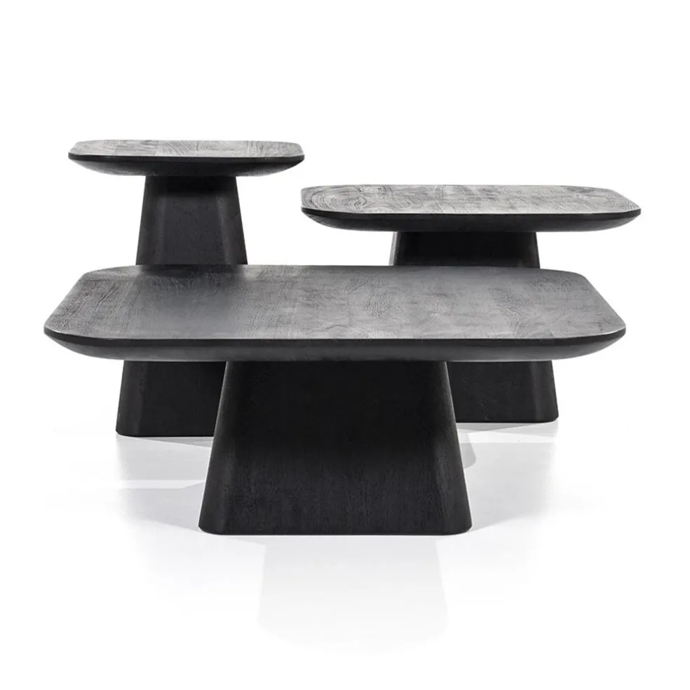 Bijzettafel Aron zwart 60x60 cm