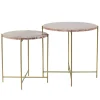 Bijzettafel Delon set van 2 marrmer roze/goud