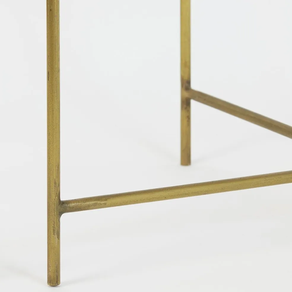 Bijzettafel Delon set van 2 marrmer roze/goud