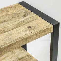 Bijzettafel 2-laags mango hout naturel