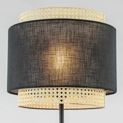 Boho vloerlamp mat zwart met webbing