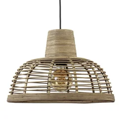 Botanische hanglamp rotan met mat zwart