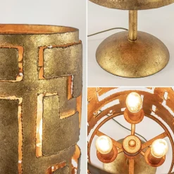 Brons metalen tafellamp inclusief dimmer