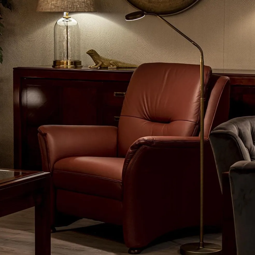 Bronzen leeslamp op accu inclusief dimbaar LED