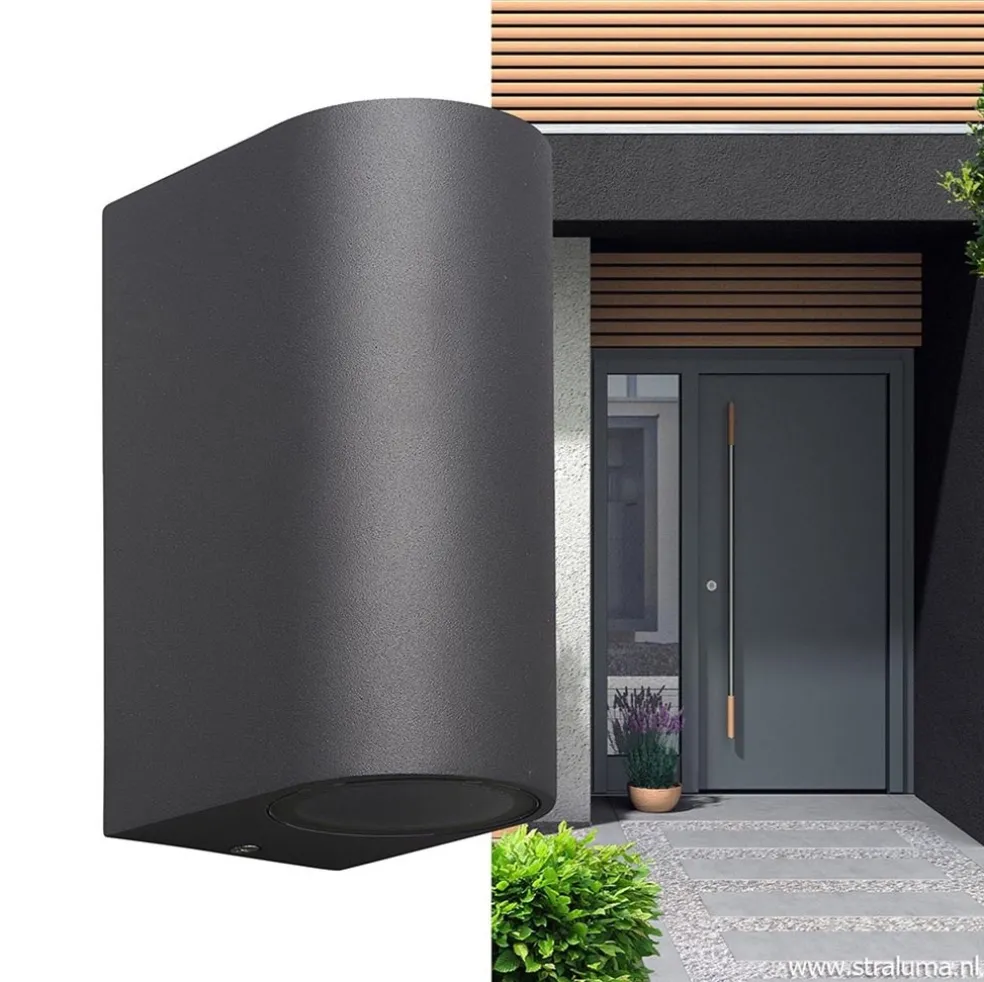 Buitenlamp afgerond up+down antra. IP54