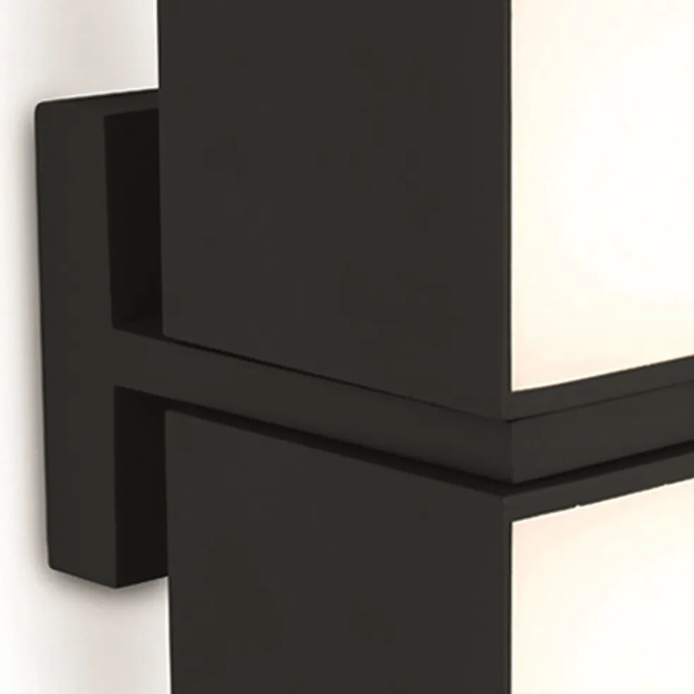 Buitenlamp Cuba double square zwart IP54