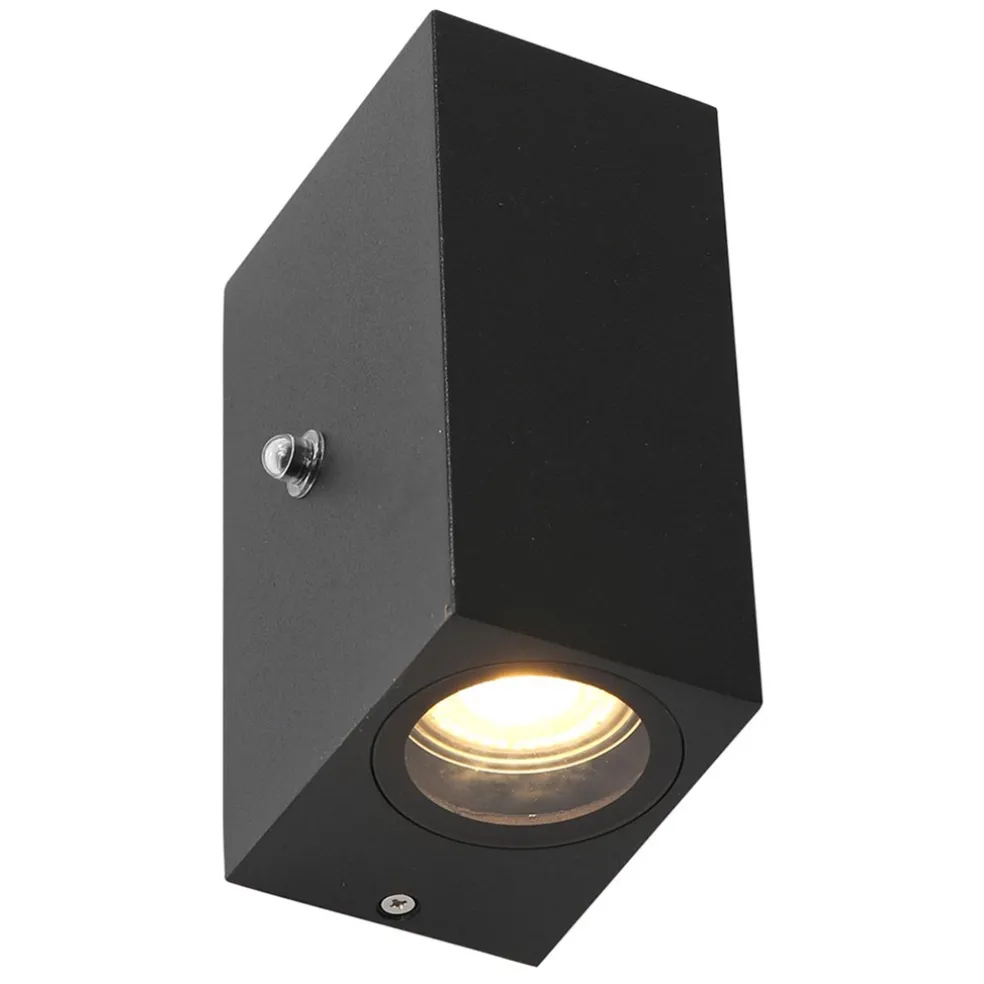 Buitenlamp Logan zwart+schemersensor IP44