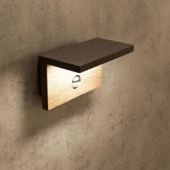 Buitenlamp Ruka antra/hout sensor IP54