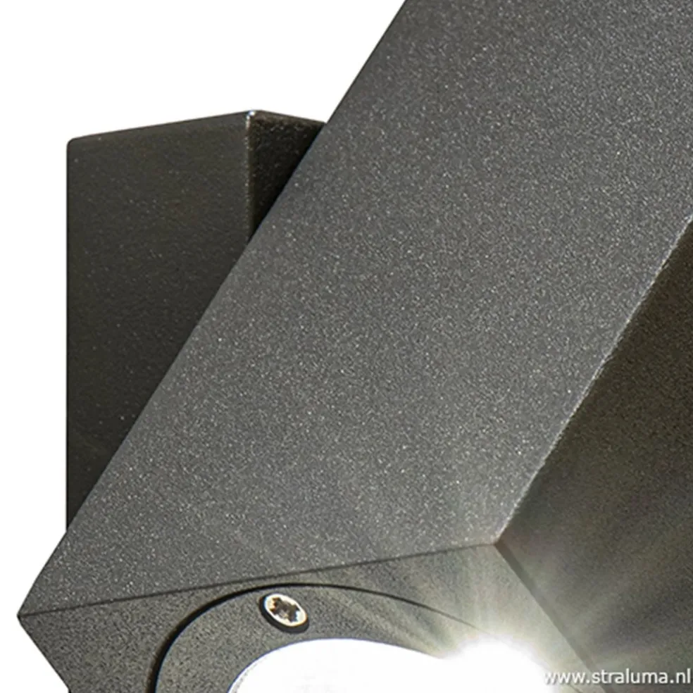 Buitenlamp wand verstelb.antraciet IP54