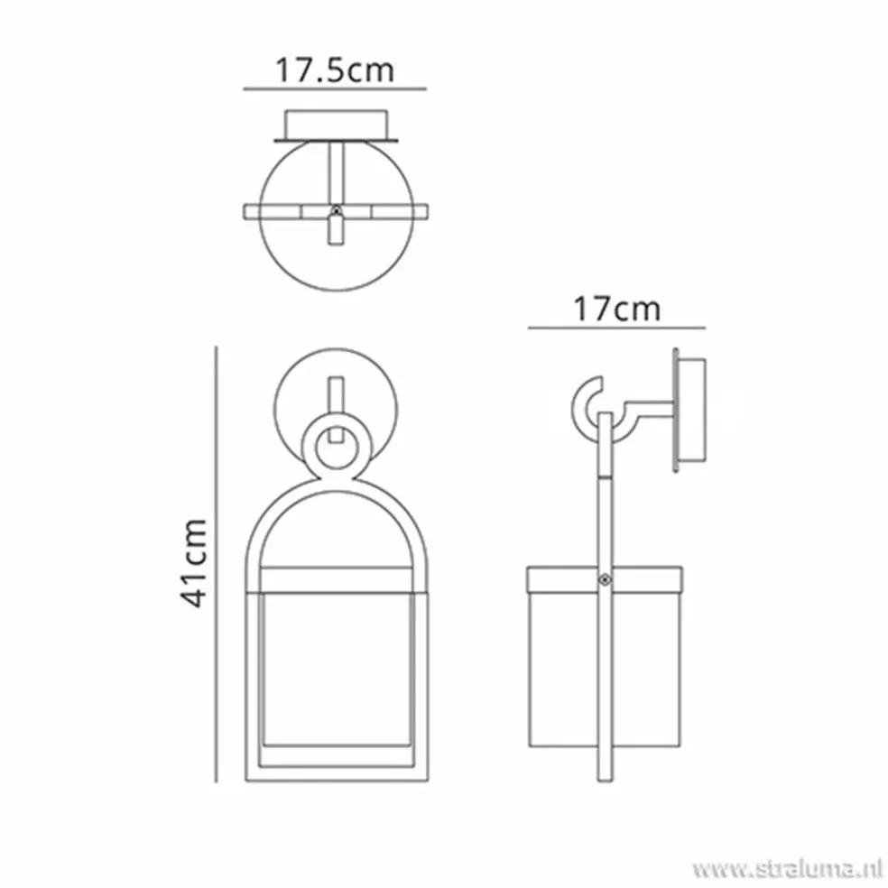 Buitenlantaarn-wandlamp antraciet IP54
