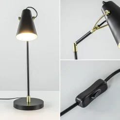 Bureaulamp Barre zwart/matgoud