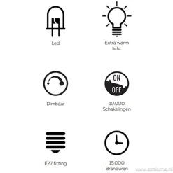 Calex Bilbao led lamp titanium 4w e27