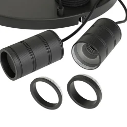 Calex 5-lichts retro pendels rond 50 cm zwart