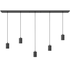 Calex multipendel plafondbalk 5-lichts E27 pendels zwart