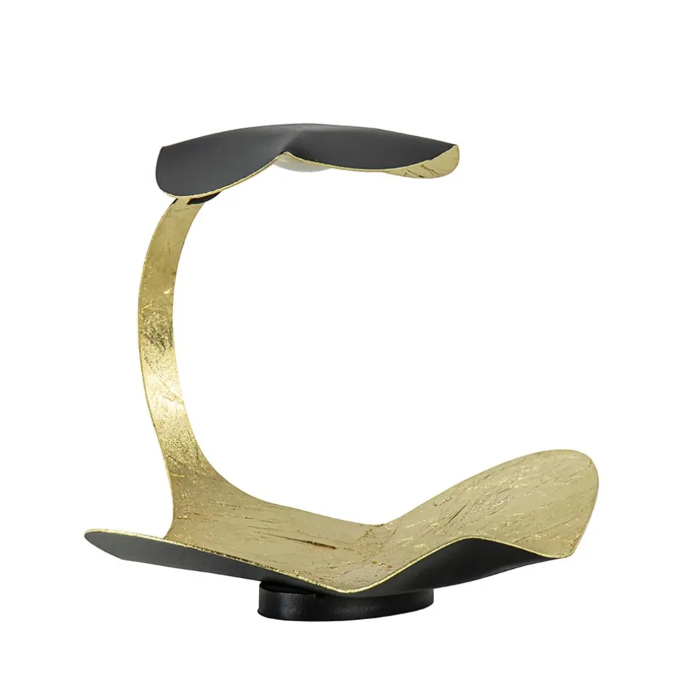 Chique design tafellamp LED zwart met goldleaf