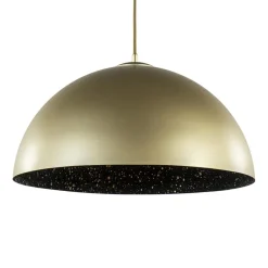 Chique hanglamp mat goud met zwarte binnenzijde