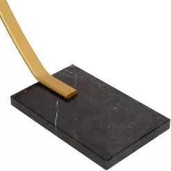 Chique LED vloerlamp goud met zwart marmer