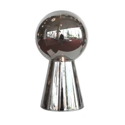 Chique tafellamp donker chroom pion XL