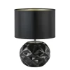 Chique tafellamp zwart met kap zwart/goud