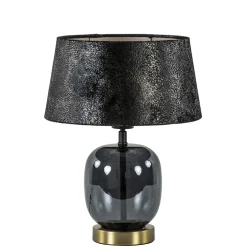 Chique tafellamp zwart/goud met kap