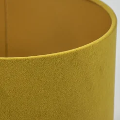 Cilinder kap fluweel oker geel met goud 25 cm