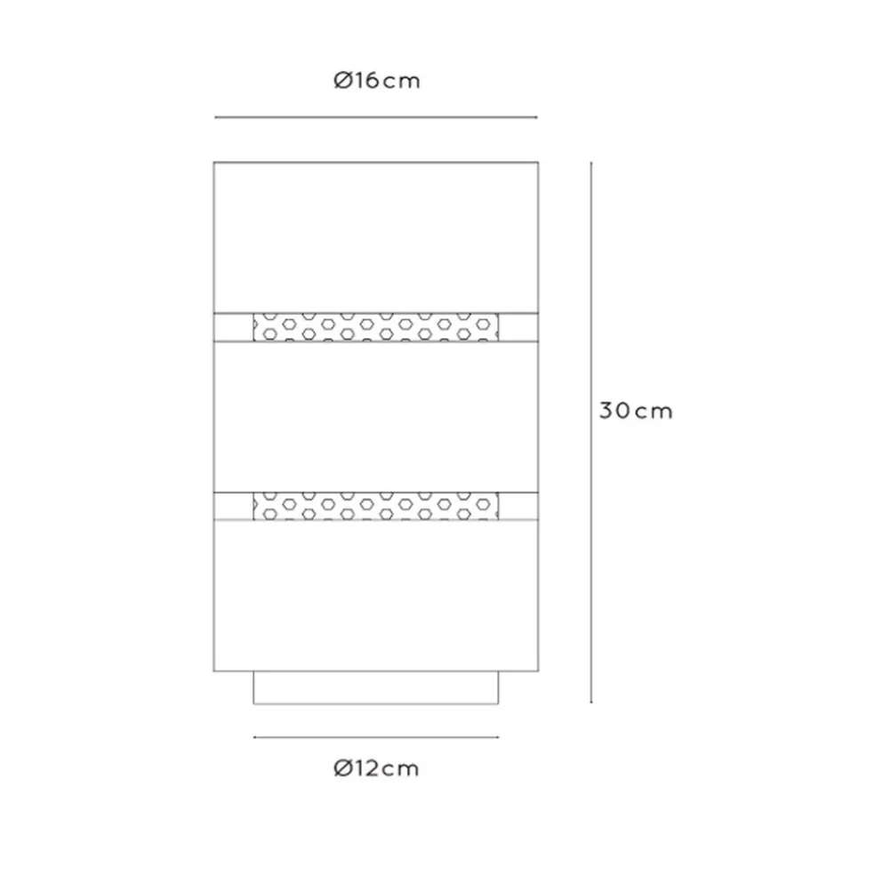Cilinder tafellamp zwart metaal met goud