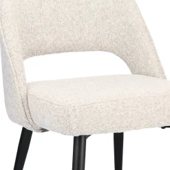 Comfortabele eetkamerstoel grijs met zwarte poot