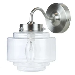 Deco wandlamp staal met helder glas