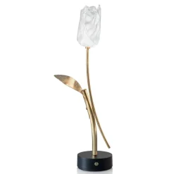 Decoratieve LED tafellamp Tullip zwart/goud dimbaar