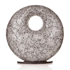 Decoratieve tafellamp glas wit/zwart