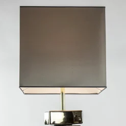 Decoratieve vloerlamp grijs/goud met vierkante kap
