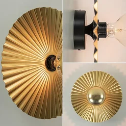 Decoratieve wand/plafondlamp goud met zwart