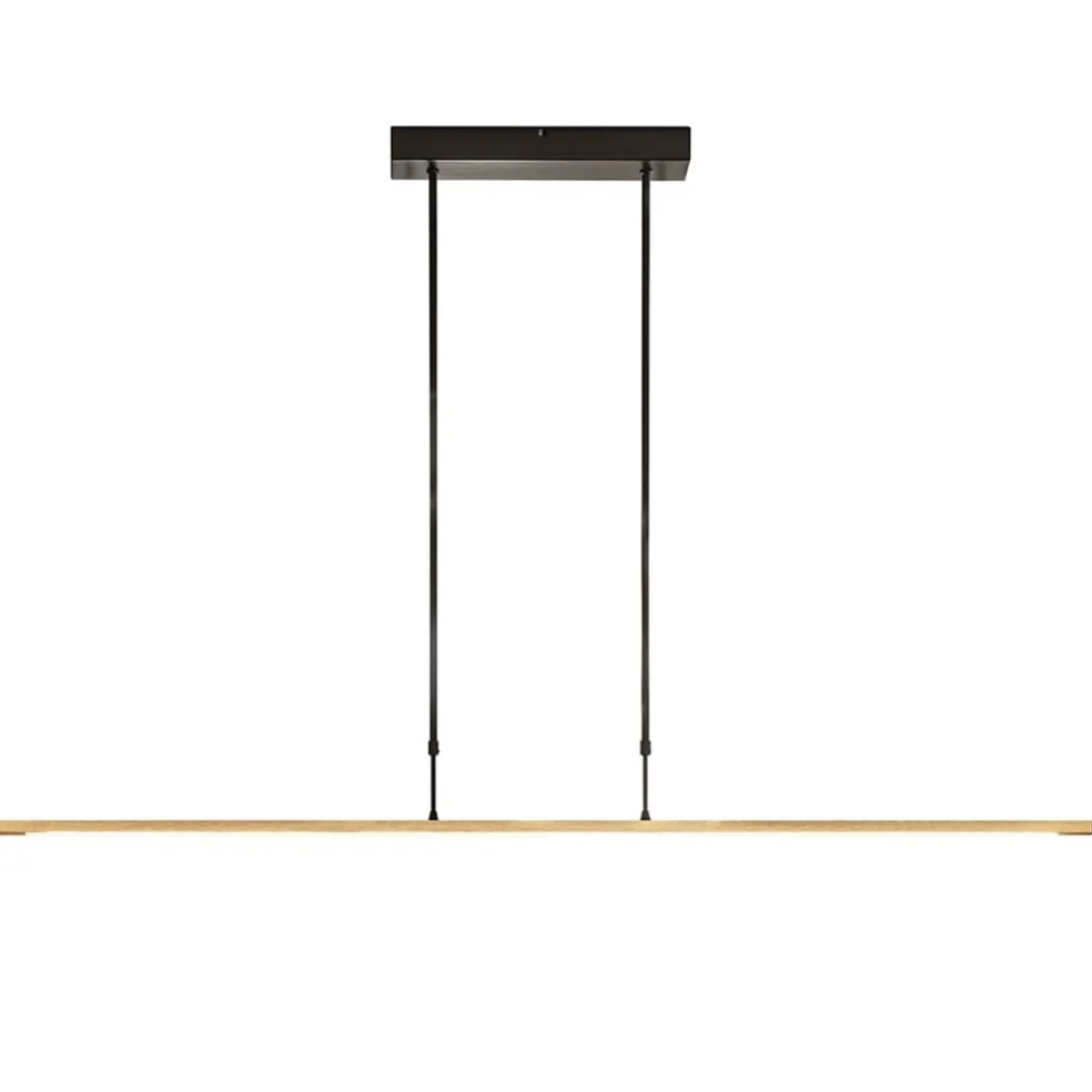 Design LED hanglamp aluminium mat zwart/mat goud