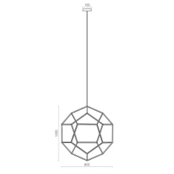 Design LED hanglamp goud 80x100 cm