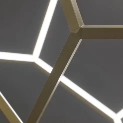 Design LED hanglamp goud 80x100 cm