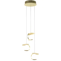 Design LED hanglamp 3-lichts rond goldleaf