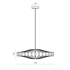 Design LED hanglamp Wheel zwart 75 cm