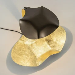 Design LED Tafellamp brons met goldleaf