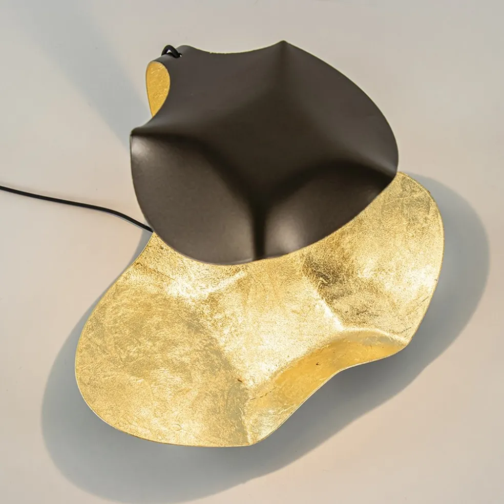 Design LED Tafellamp brons met goldleaf