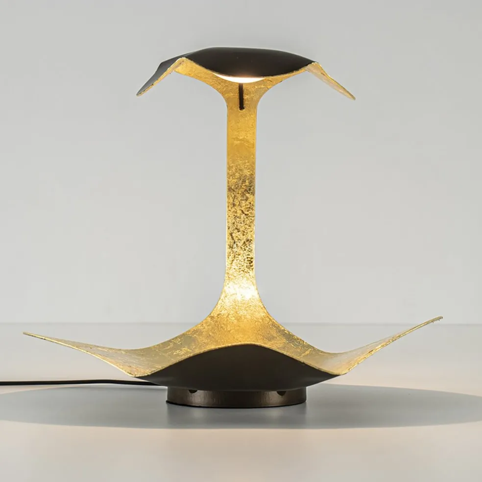 Design LED Tafellamp brons met goldleaf