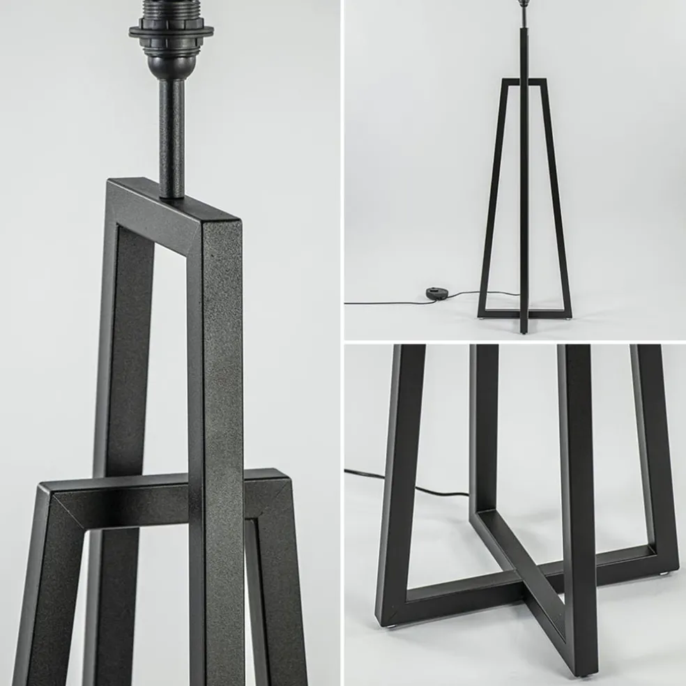 Design vloerlamp mat zwart frame exclusief kap