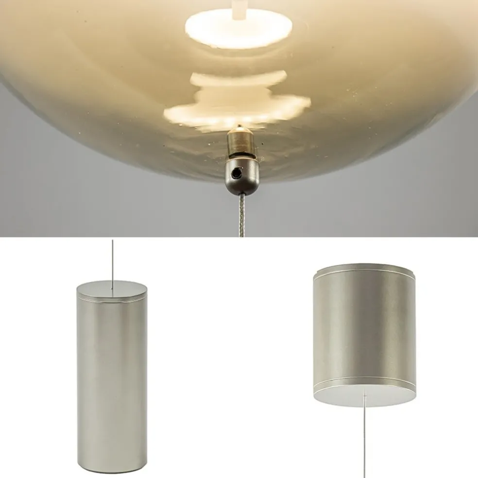 Design vloerlamp smoke steel met transparant smoke glas