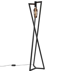 Design vloerlamp Taranto zwart metaal dimbaar