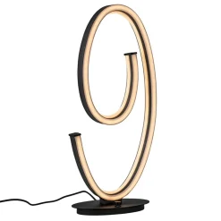 Dimbare LED tafellamp mat zwart ovaal