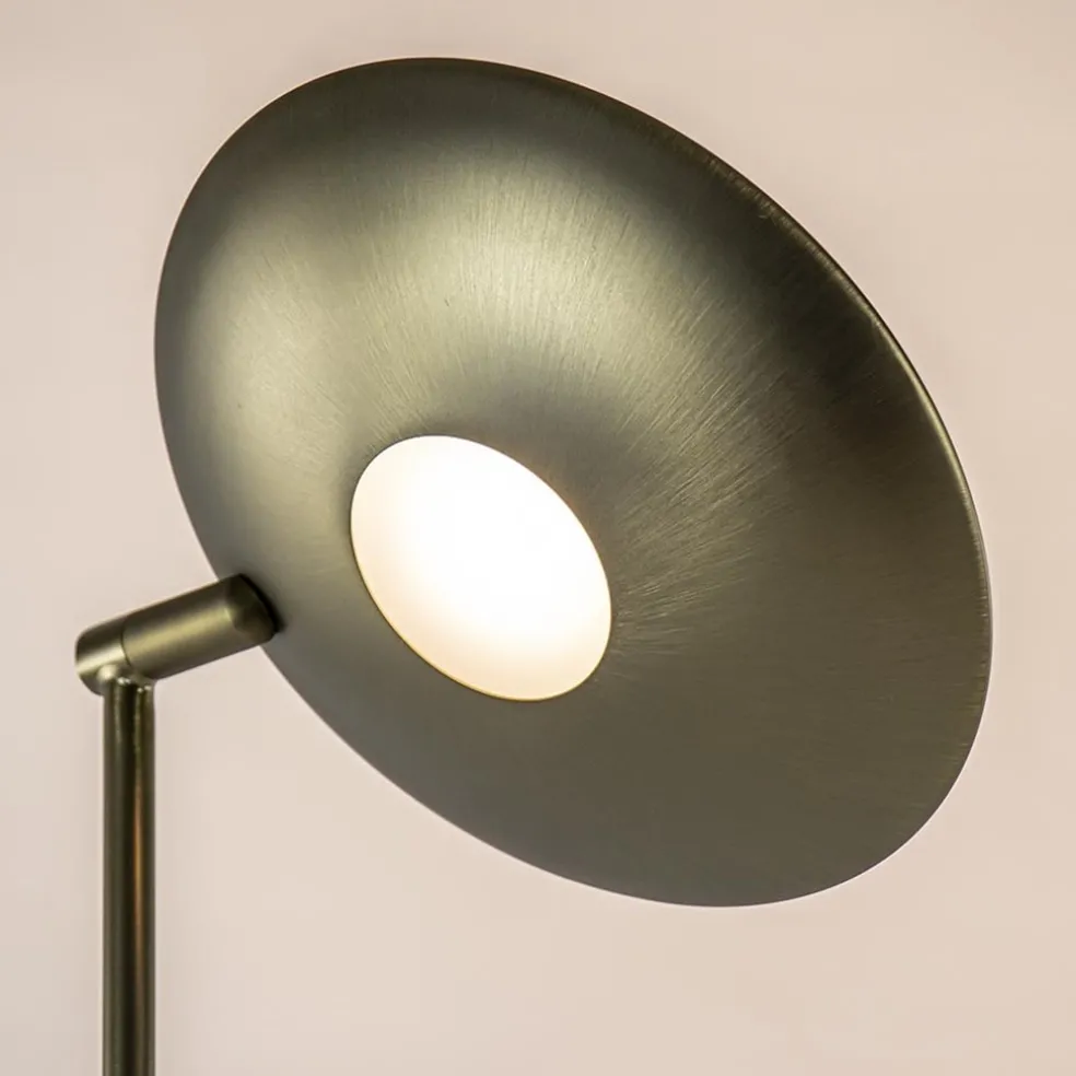 Dimbare LED uplighter met leeslamp donker brons